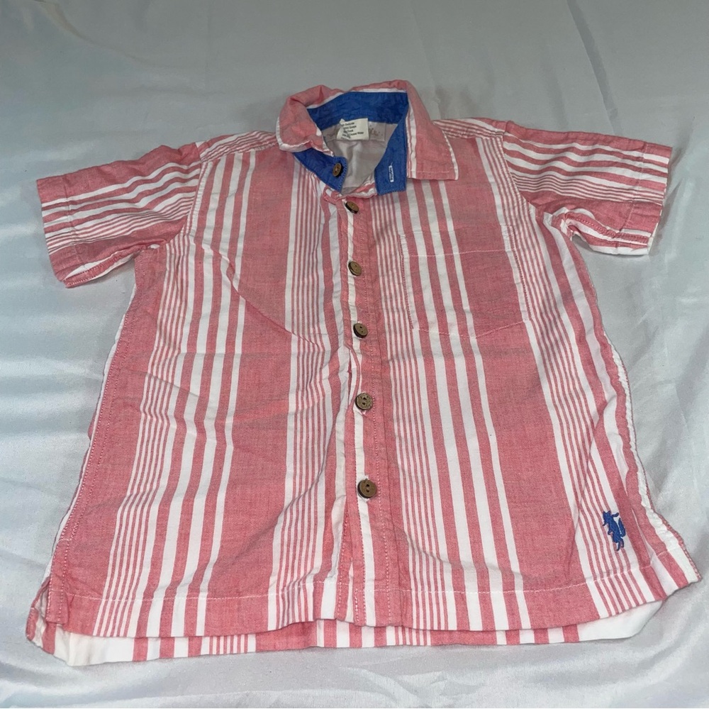 Well Dressed Wolf Red and White Striped Button Down Shirt